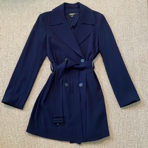 DKNY Navy Trench Coat Size S double breasted